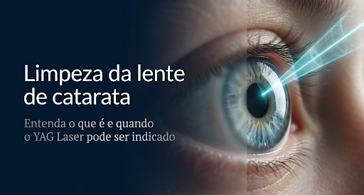 Imagem ilustrativa explicando quando o procedimento de Yag Laser pode ser indicado para pessoas que usam lente de catarata