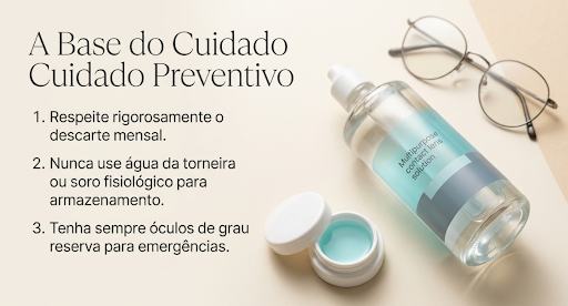 Os cuidados preventivos que devem ser feitos com a lente de contato