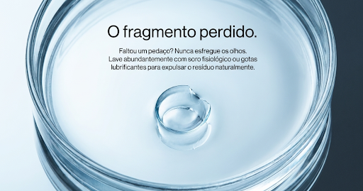 Explicação do que deve ser feito se parte da lente de contato for perdido no olho ao ser colocada ou retirada