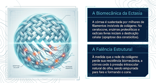 Biomecânica explicando a sustentação e resistência da córnea
